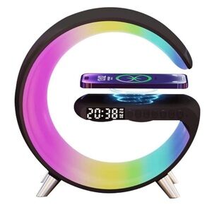 Wireless Charging Alarm Clock with LED Display - Black